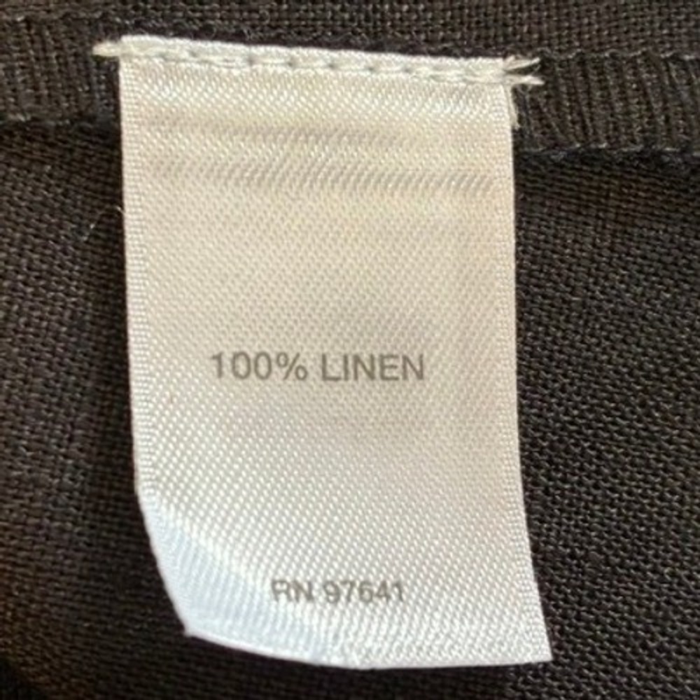 J. Jill Love Linen Shift Dress Women XL Petite Black Excellent Tie Sleeveless - Picture 7 of 8